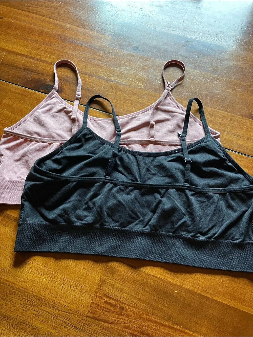 No Boundaries Pink and Black Double Pack Stretch Bralettes - Picture 2 of 2